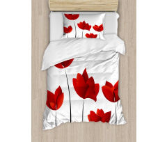 Vivid Rose Flower Petal Duvet Cover Set