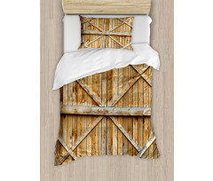 Wooden Timber Door Plank Duvet Cover Set