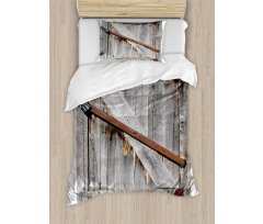 Aged Wooden Barn Door Duvet Cover Set