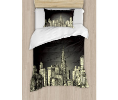 Grunge Empire State NYC Duvet Cover Set