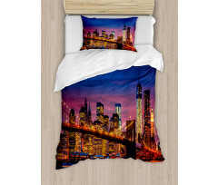 NYC with Neon Duvet Cover Set