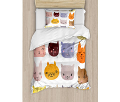 Colorful Humor Fun Cat Duvet Cover Set
