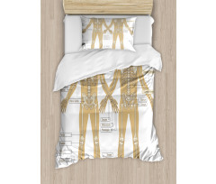 Human Skeleton System Duvet Cover Set