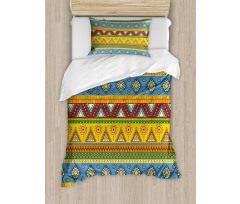 Folk Motif Mexican Sun Duvet Cover Set