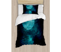 Outer World Cosmos Moon Duvet Cover Set