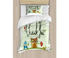 Bird Owl Duvet Cover Set