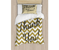 Thank You Words ZigZag Duvet Cover Set
