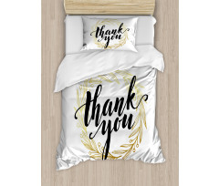 Thank You Words Leaves Duvet Cover Set