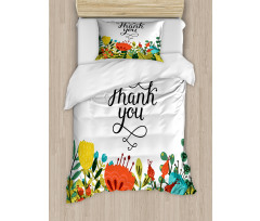 Hand Writing Thank You Duvet Cover Set