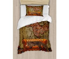 Grunge Brick Wall Duvet Cover Set