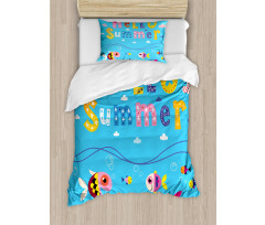 Patchwork Style and Words Duvet Cover Set