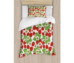 Floral Strawberry Scene Duvet Cover Set