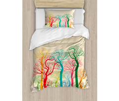 Colorful Abstract Trees Duvet Cover Set