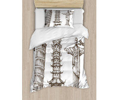 Japanese Style Building View Duvet Cover Set