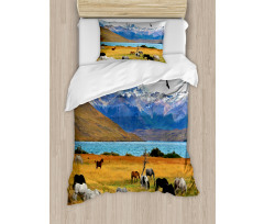 Farm Horse in Mountain Duvet Cover Set