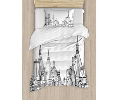 Sketchy Art Landmark Duvet Cover Set