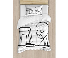 Fun Comics Meme Face Duvet Cover Set