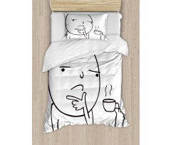 Thoughtful Meme Coffee Duvet Cover Set