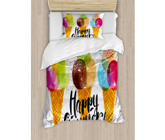 Ice Cream Cones Dessert Duvet Cover Set