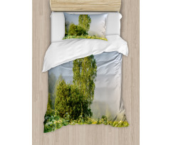 Path with Trees Flowers Duvet Cover Set