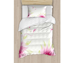 Abstract Natural Lotus Duvet Cover Set