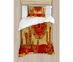 Tribal Design Cactus Duvet Cover Set