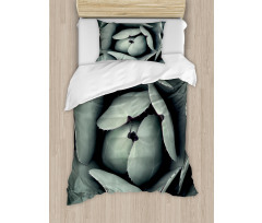 Flourishing Grey Cactus Duvet Cover Set