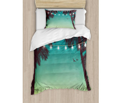 Night Time Sunset Palms Duvet Cover Set