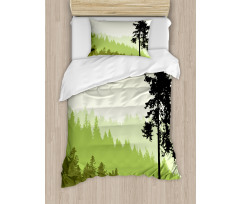 Pine Tree Silihouette Duvet Cover Set