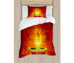 Oil Painting Candle Duvet Cover Set
