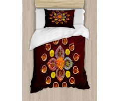 Flowers Burning Candles Duvet Cover Set