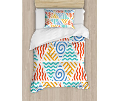 4 Elements Retro Art Duvet Cover Set