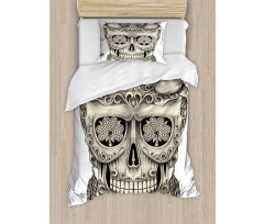 Floral Sugar Skull Duvet Cover Set