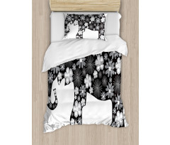 Floral Elephant Pattern Duvet Cover Set