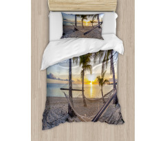 Paradise Beach Palms Duvet Cover Set
