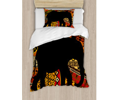 Elephant Silhouette Duvet Cover Set