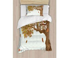 Deciduous Oak Leaves Duvet Cover Set