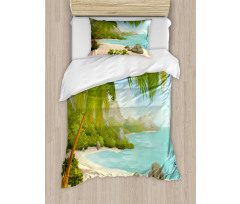 Palm Trees and Rocks Duvet Cover Set