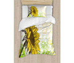 Floral with Sunflowers Duvet Cover Set