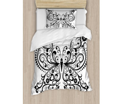 Swirled Wing with Flower Duvet Cover Set