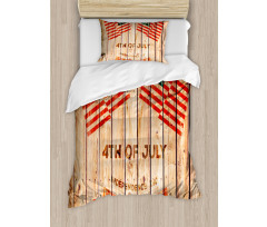 Wooden Planks Flag Duvet Cover Set