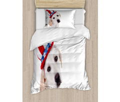 Dog with Hat Duvet Cover Set