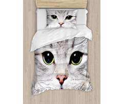 Face of a Domestic Kitty Duvet Cover Set
