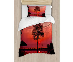 Twilight Sky with Tree Duvet Cover Set