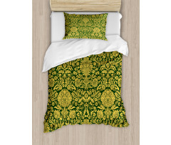 Baroque Flowers Motif Duvet Cover Set