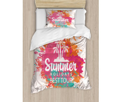 Lettering and Palms Duvet Cover Set