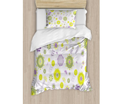 Funky Flowers Pattern Duvet Cover Set