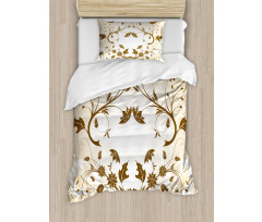 Swirled Petals Leaves Duvet Cover Set