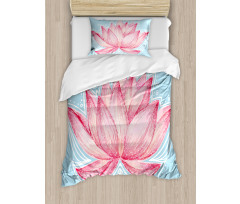 Gardening Lotus Flower Duvet Cover Set