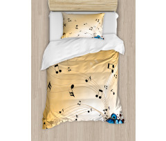 Abstract Melodies Notes Duvet Cover Set